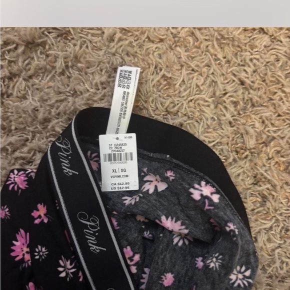 PINK Victoria's Secret Black Shorts with Pink Floral Design - Picture 3 of 3